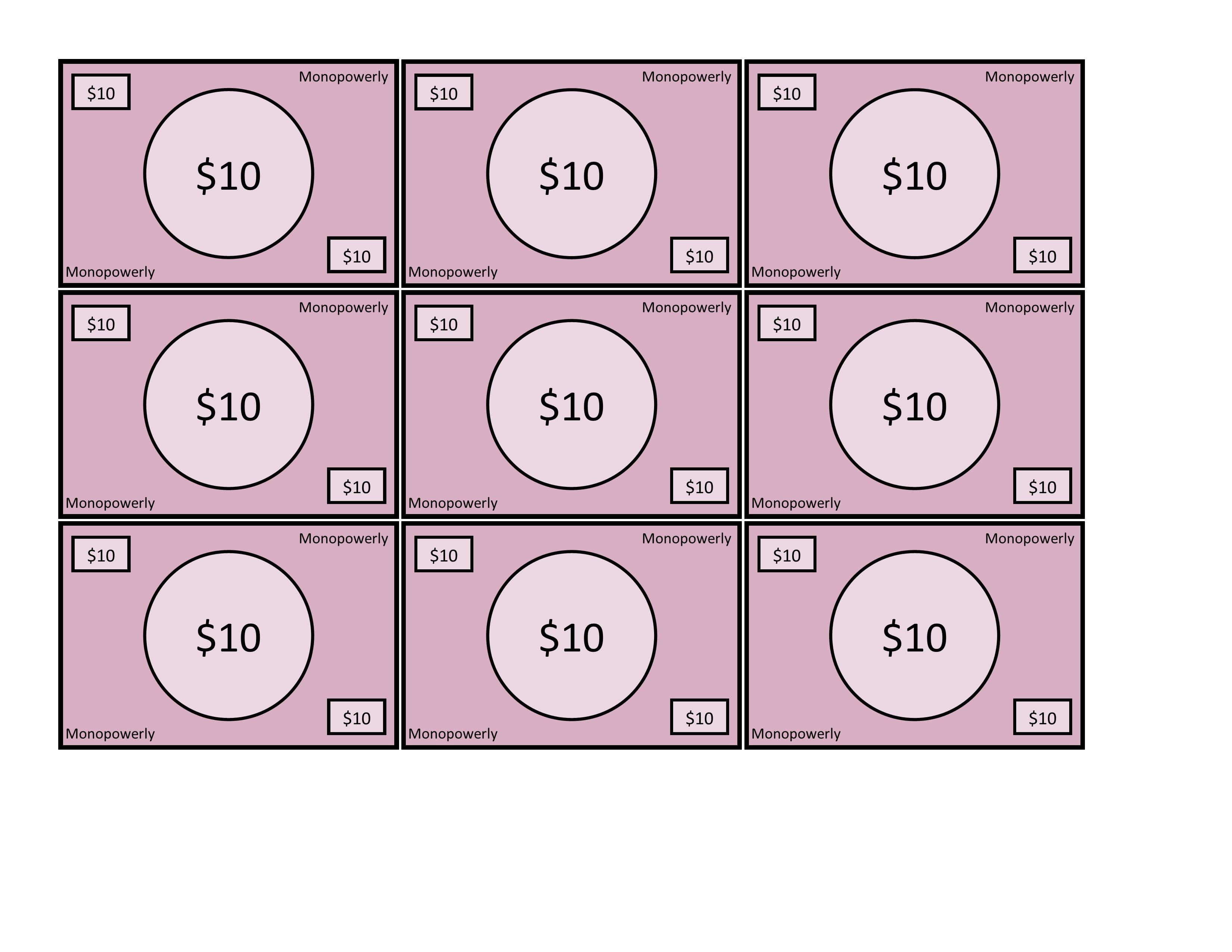 Money Print $10