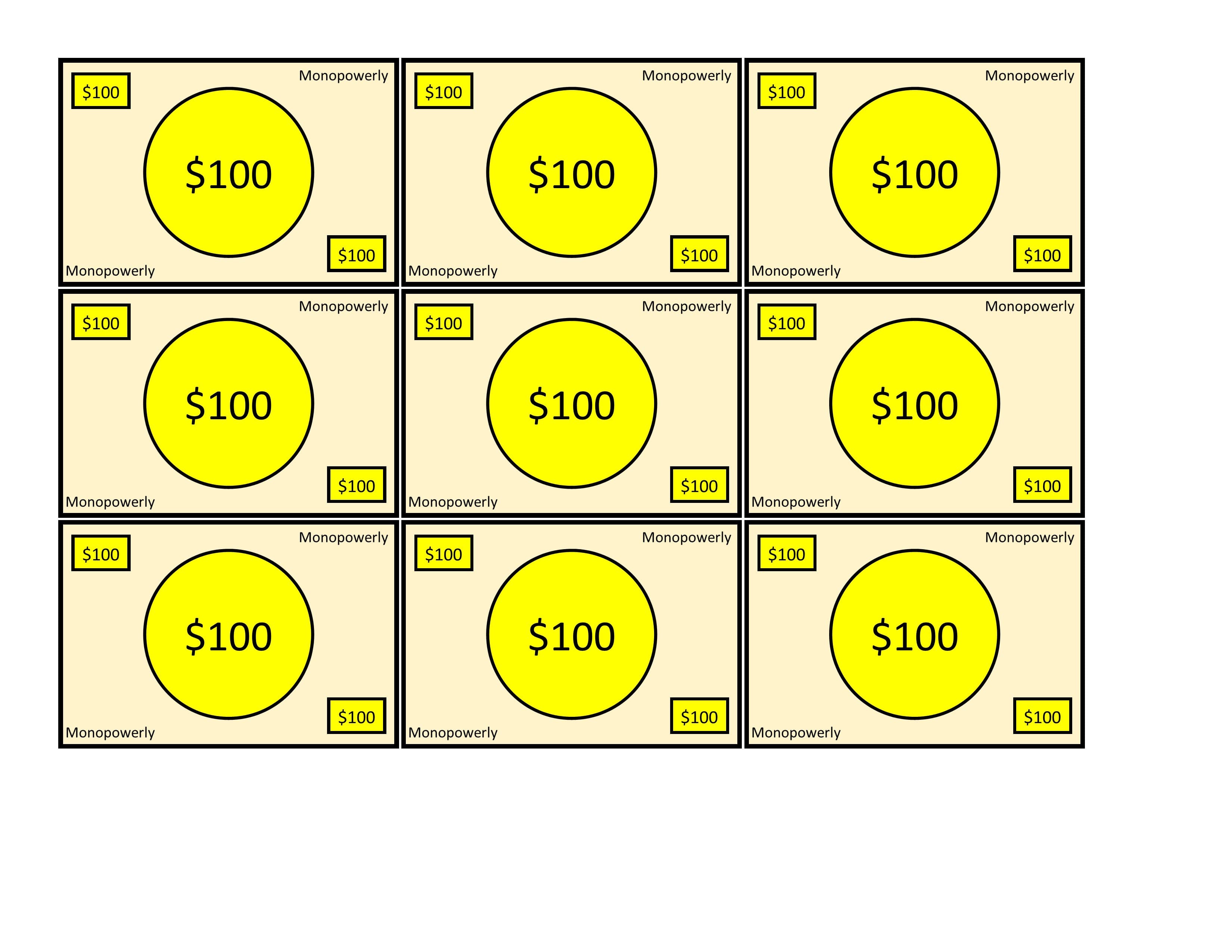 Money Print $100